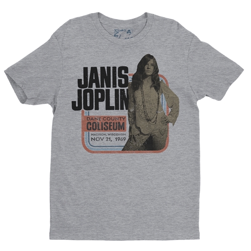 Janis Joplin Vintage Concert T-Shirt - Lightweight Vintage Style - vintageathleticheather