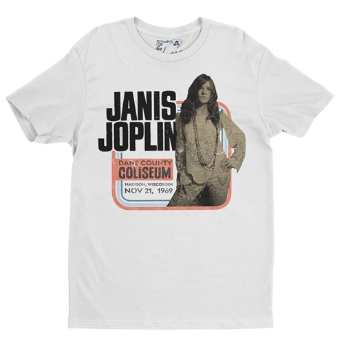 Janis Joplin Vintage Concert T-Shirt - Lightweight Vintage Style - vintagewhite