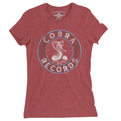 Cobra Records Snake Ladies T Shirt - Relaxed Fit - ladiesheatherred