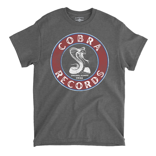 Cobra Records Snake T-Shirt - Classic Heavy Cotton - classicheathergrey