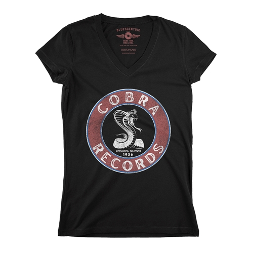 Cobra Records Snake V-Neck T Shirt - Women