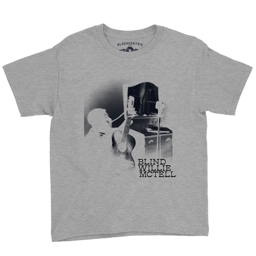Ghostly Blind Willie McTell Youth T-Shirt - Lightweight Vintage Children - youthheatherathletic