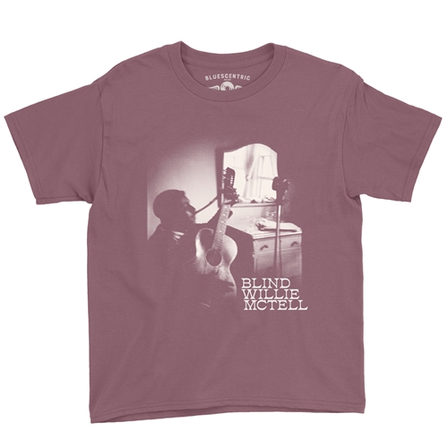 Ghostly Blind Willie McTell Youth T-Shirt - Lightweight Vintage Children - youthheathermaroon