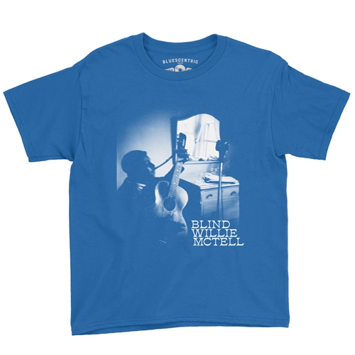 Ghostly Blind Willie McTell Youth T-Shirt - Lightweight Vintage Children - youthroyalblue
