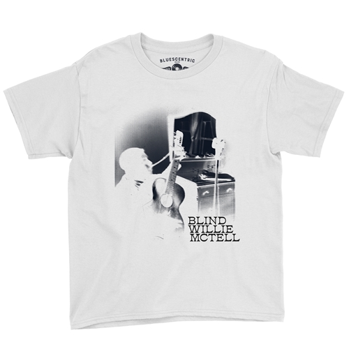 Ghostly Blind Willie McTell Youth T-Shirt - Lightweight Vintage Children - youthwhite