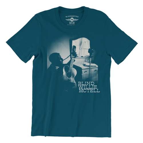 Ghostly Blind Willie McTell T-Shirt - Lightweight Vintage Style - vintagedeepteal