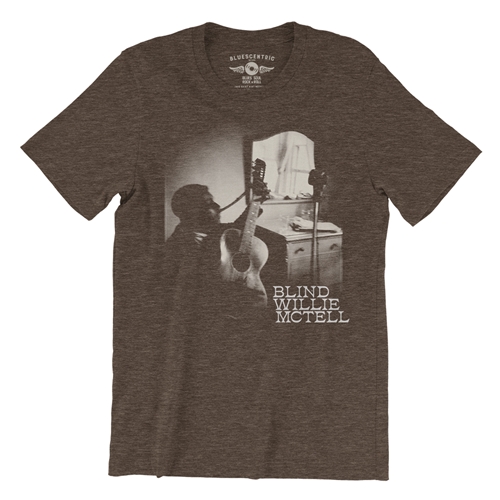 Ghostly Blind Willie McTell T-Shirt - Lightweight Vintage Style - vintageheatherbrown