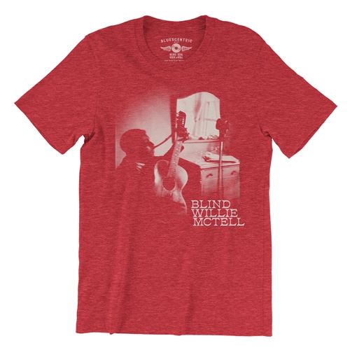 Ghostly Blind Willie McTell T-Shirt - Lightweight Vintage Style - vintageheatherred