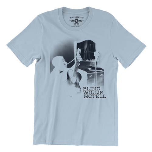 Ghostly Blind Willie McTell T-Shirt - Lightweight Vintage Style - vintagethrowbackblue