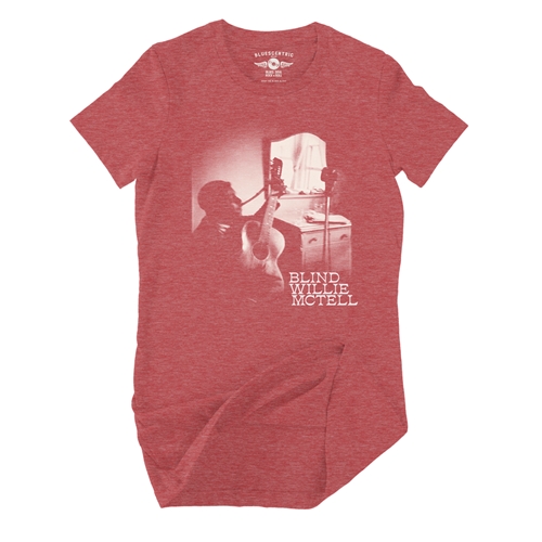 Ghostly Blind Willie McTell Ladies T Shirt - Relaxed Fit - ladiesheatherred