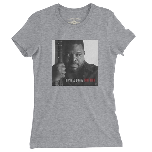 Michael Burks Iron Man Ladies T Shirt - ladiesheathergrey