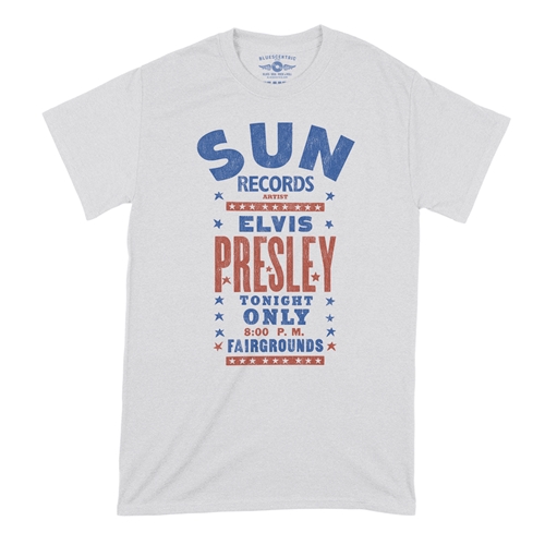 Sun Records Elvis Live at Tupelo T-Shirt - Classic Heavy Cotton - classicwhite