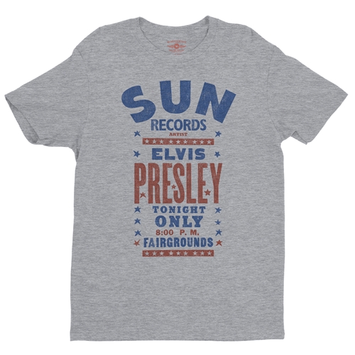 Sun Records Elvis Live at Tupelo T-Shirt - Lightweight Vintage Style - vintageathleticheather