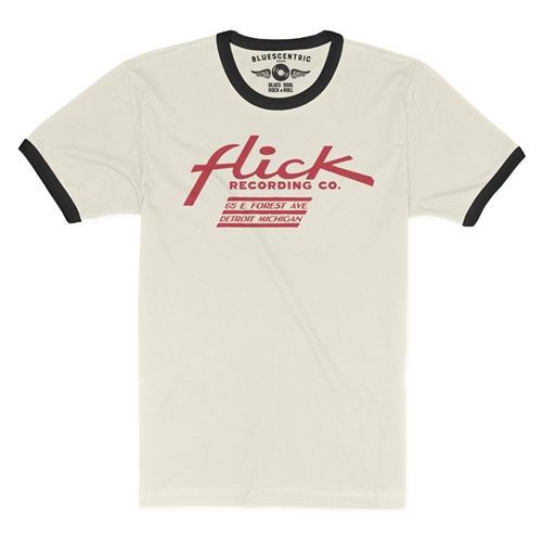 Flick Records Detroit Ringer T-Shirt - ringernaturalblacktrim
