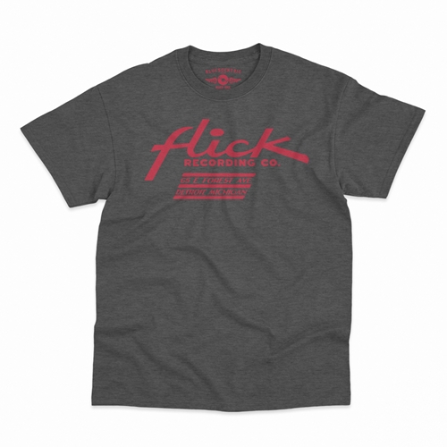 Flick Records Detroit T-Shirt - Classic Heavy Cotton - classicheathergrey
