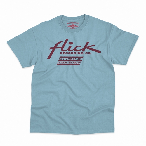 Flick Records Detroit T-Shirt - Classic Heavy Cotton - classiclightblue