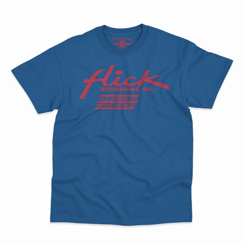 Flick Records Detroit T-Shirt - Classic Heavy Cotton - classicroyalblue