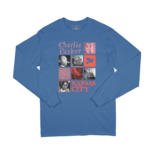 Charlie Parker Boxes Long Sleeve T-Shirt - longsleeveblue