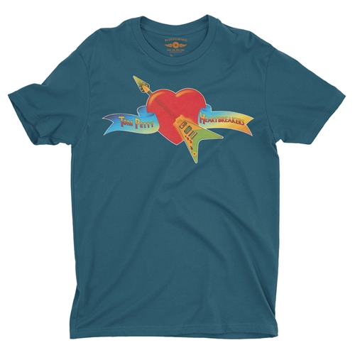 Tom Petty and the Heartbreakers Flying V Logo T-Shirt - Lightweight Vintage Style - vintagedeepteal