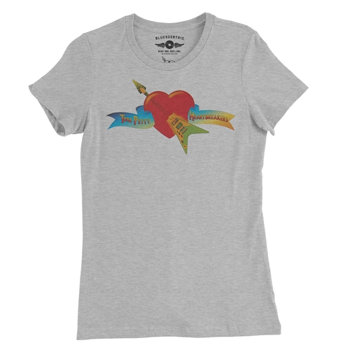 Tom Petty and the Heartbreakers Flying V Logo Ladies T Shirt - Relaxed Fit - ladiesathleticheather