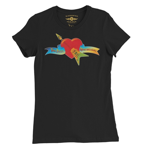 Tom Petty and the Heartbreakers Flying V Logo Ladies T Shirt - Relaxed Fit - ladiesblack