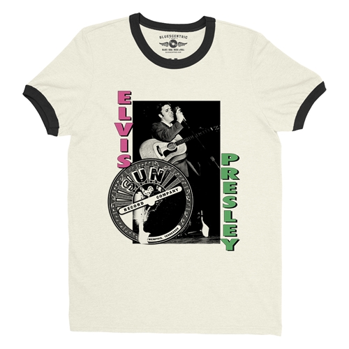 Pink & Lime Elvis Presley Hips Ringer T-Shirt - ringernaturalblacktrim