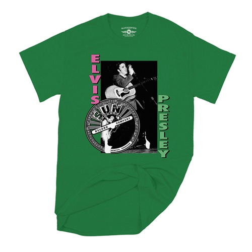Pink & Lime Elvis Presley Hips T-Shirt - Classic Heavy Cotton - classickellygreen
