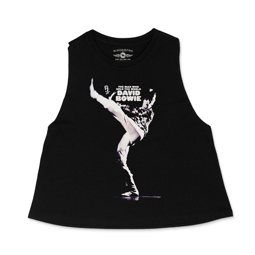 David Bowie Man Who Sold the World Racerback Crop Top - Women