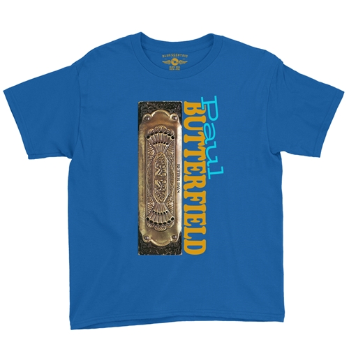 Paul Butterfield Harmonica Youth T-Shirt - Lightweight Vintage Children - youthroyalblue