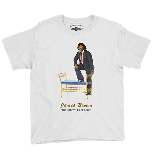 James Brown Godfather of Soul Youth T-Shirt - Lightweight Vintage Children - youthwhite