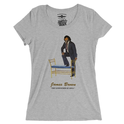 James Brown Godfather of Soul Ladies T Shirt - Relaxed Fit - ladiesathleticheather
