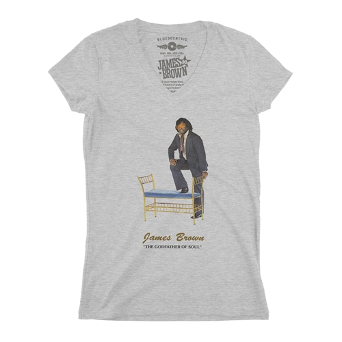 James Brown Godfather of Soul V-Neck T Shirt - Women