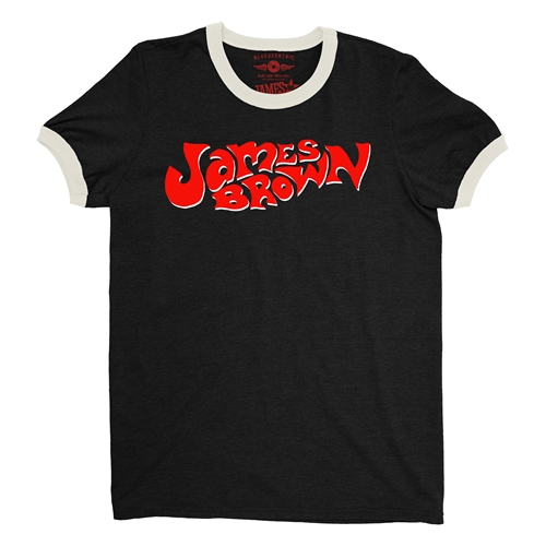 James Brown Soul On Top Logo Ringer T-Shirt - ringerblackcreamtrim