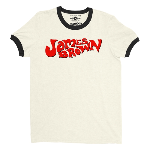 James Brown Soul On Top Logo Ringer T-Shirt - ringernaturalblacktrim