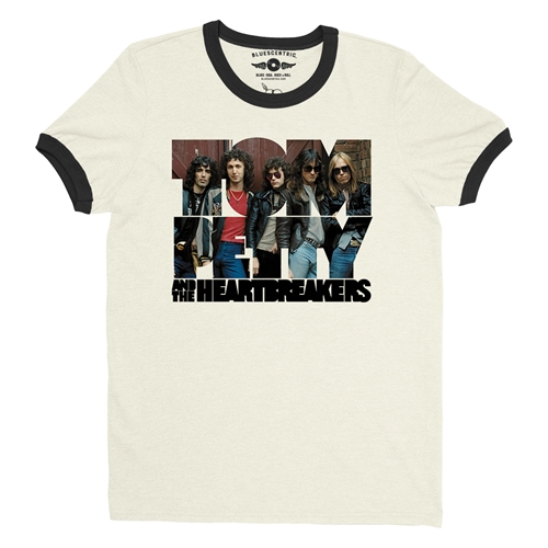 Tom Petty & The Heartbreakers Blue Jeans Ringer T-Shirt - ringernaturalblacktrim