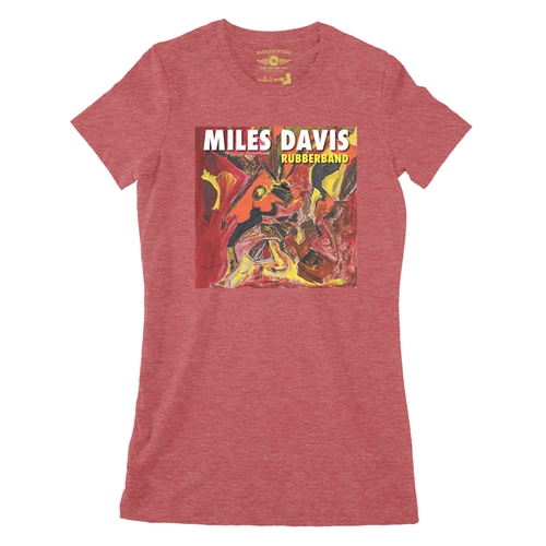 Miles Davis Rubberband Ladies T Shirt - Relaxed Fit - ladiesheatherred