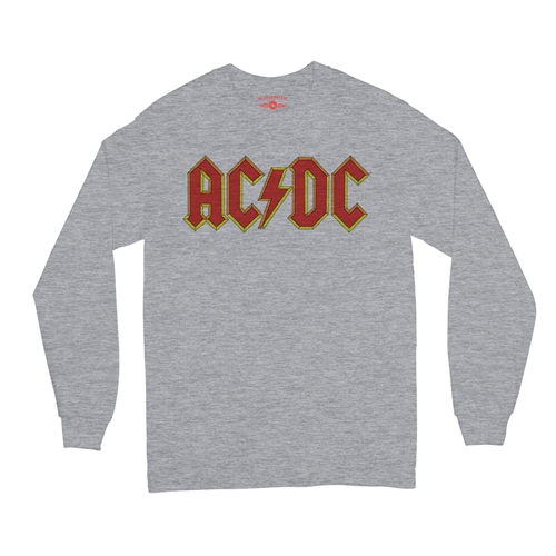 AC/DC Comic Logo Long Sleeve T-Shirt - longsleeveathleticheather