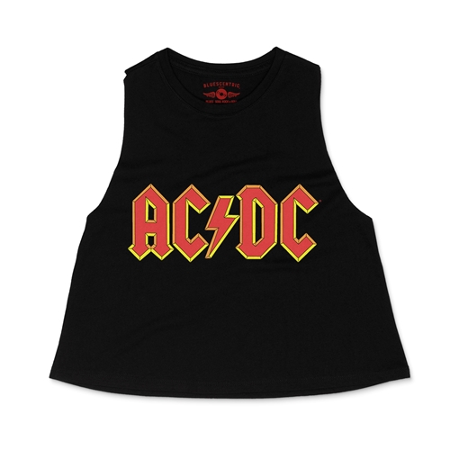 AC/DC Comic Logo Racerback Crop Top - Women