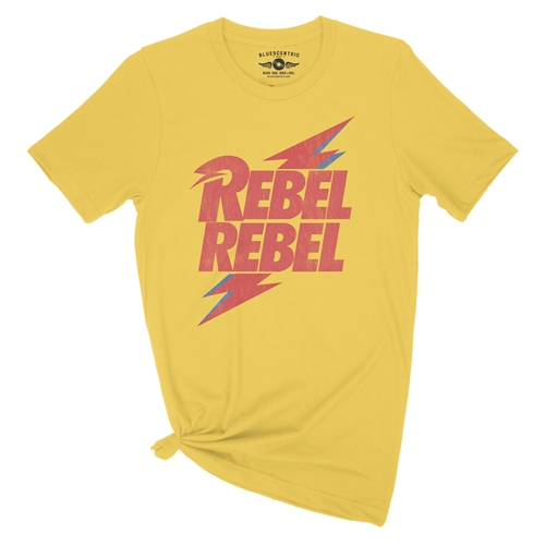David Bowie Rebel Rebel T-Shirt - Lightweight Vintage Style - vintagemaizeyellow