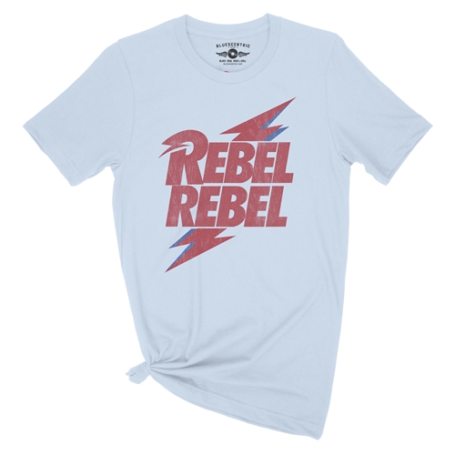David Bowie Rebel Rebel T-Shirt - Lightweight Vintage Style - vintagethrowbackblue