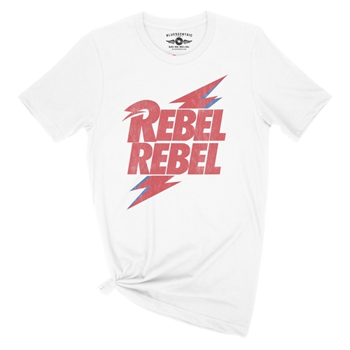 David Bowie Rebel Rebel T-Shirt - Lightweight Vintage Style - vintagewhite