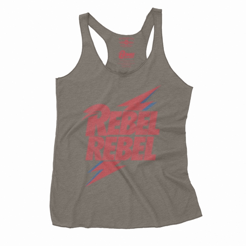 David Bowie Rebel Rebel Racerback Tank - Women