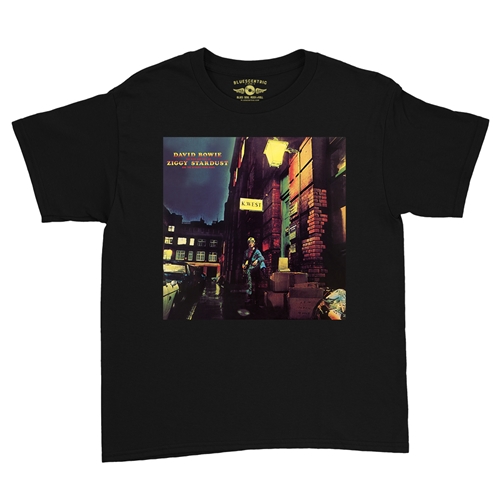 David Bowie Ziggy Stardust Album Cover Youth T-Shirt - Lightweight Vintage Children & Toddlers - youthblack