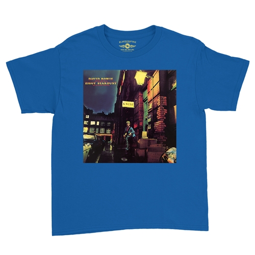 David Bowie Ziggy Stardust Album Cover Youth T-Shirt - Lightweight Vintage Children & Toddlers - youthroyalblue