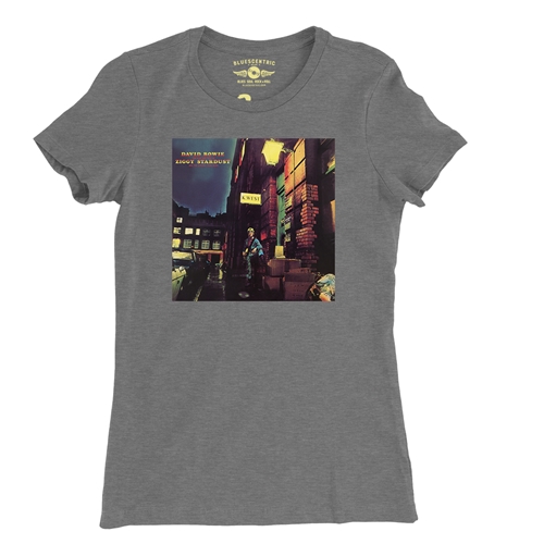 David Bowie Ziggy Stardust Album Cover Ladies T Shirt - Relaxed Fit - ladiesdeepheather
