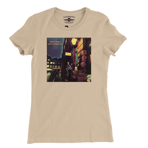 David Bowie Ziggy Stardust Album Cover Ladies T Shirt - Relaxed Fit - ladiessanddune