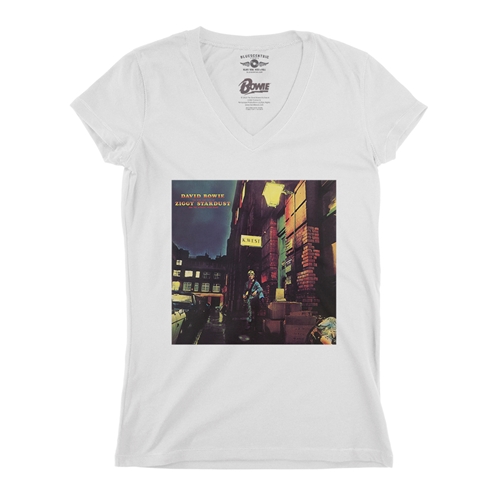 David Bowie Ziggy Stardust Album Cover V-Neck T Shirt - Women