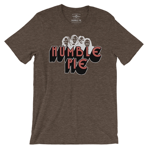 Humble Pie Band Silhouette T-Shirt - Lightweight Vintage Style - vintageheatherbrown