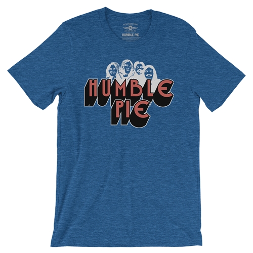 Humble Pie Band Silhouette T-Shirt - Lightweight Vintage Style - vintageheatherroyalblue