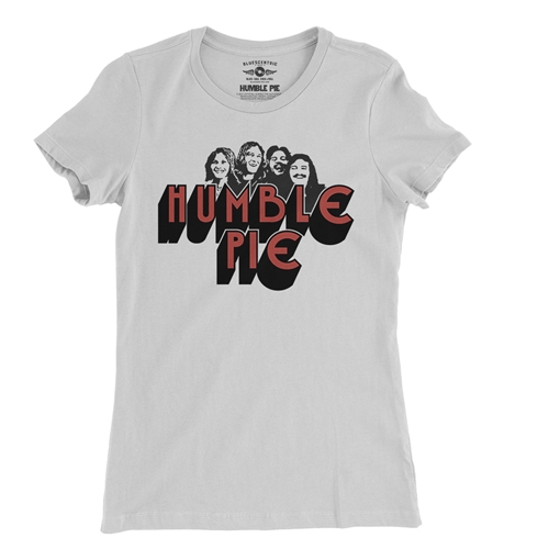 Humble Pie Band Silhouette Ladies T Shirt - Relaxed Fit - ladieswhite
